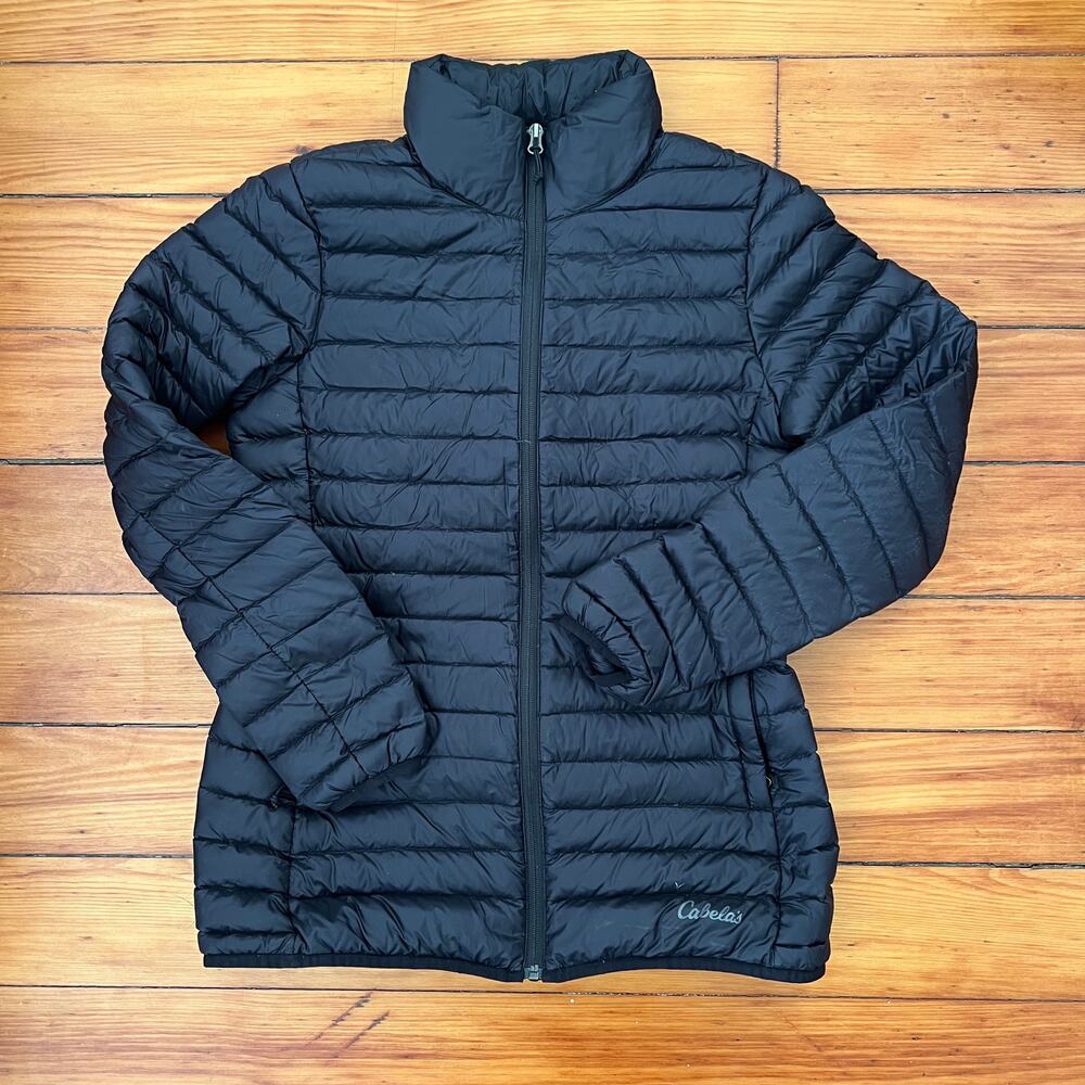Cabela's Women's Black Puffer Coat Duck Down Packable Small